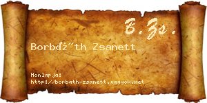 Borbáth Zsanett névjegykártya