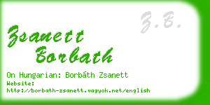 zsanett borbath business card