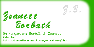 zsanett borbath business card